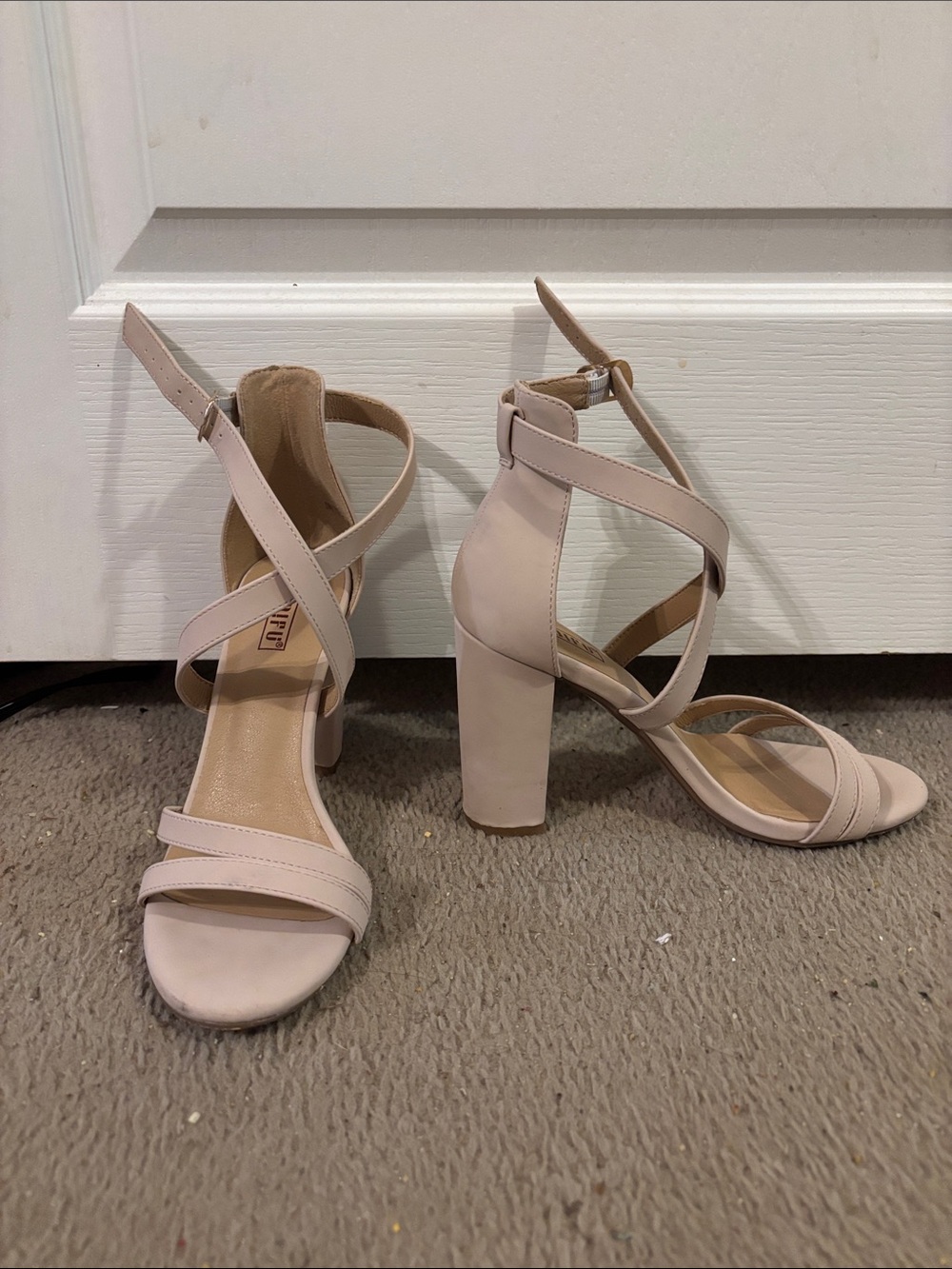 Women's Blush Cross-Strap Block Heel Sandals